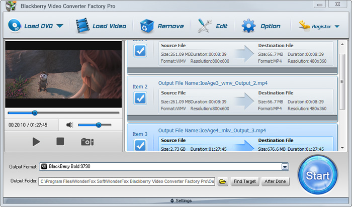 BlackBerry Video Converter Factory Pro