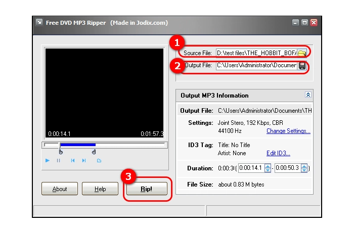 DVD音声抽出フリーソフト２．Free DVD MP3 Ripper