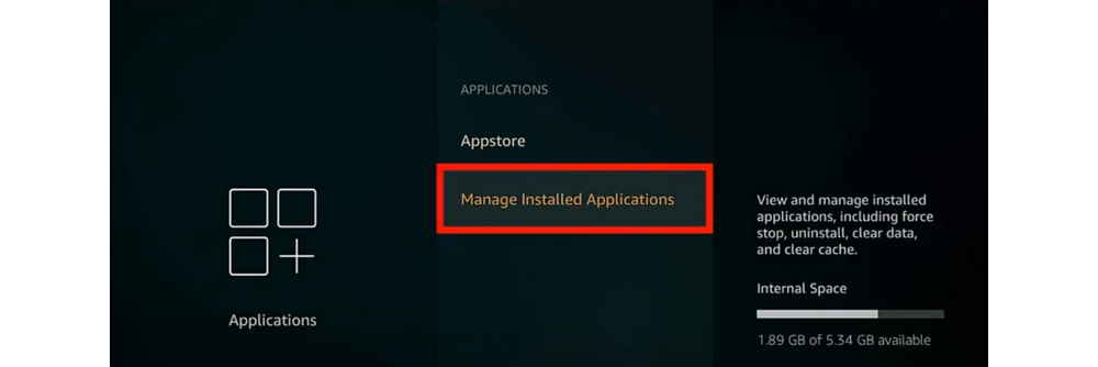 Select Manage Installed Applications