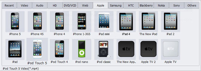 Choose iPad as Output Format