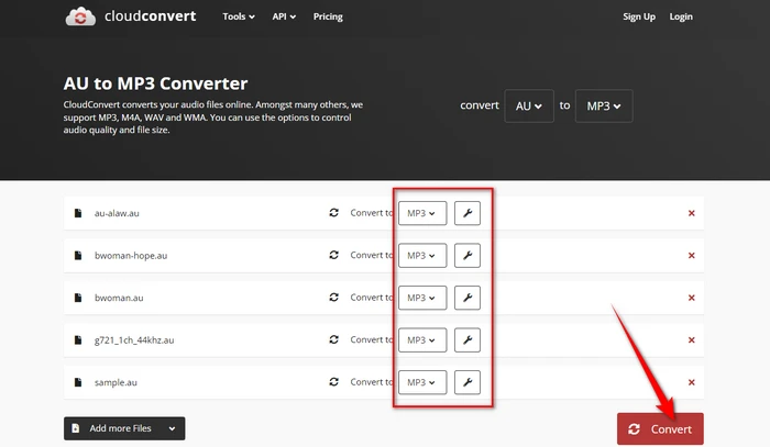 Convert AU Files to MP3 Online