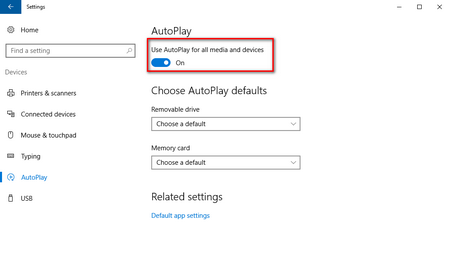 Windows 10 AutoRun and AutoPlay