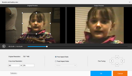 Crop video on This Video Ratio Converter