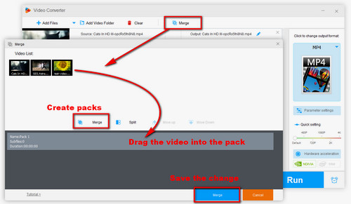 Create Packs and Add Video Clips into Each Pack 