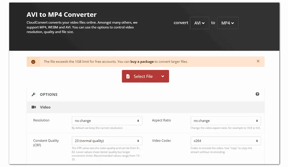 AVI to MP4 Converter Free Online