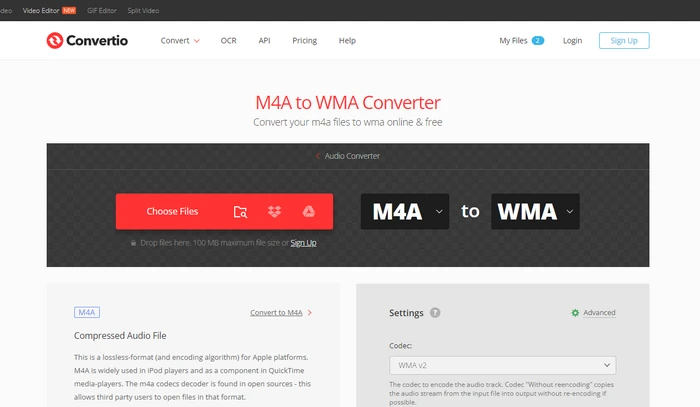 Convert M4A to WMA Online Free