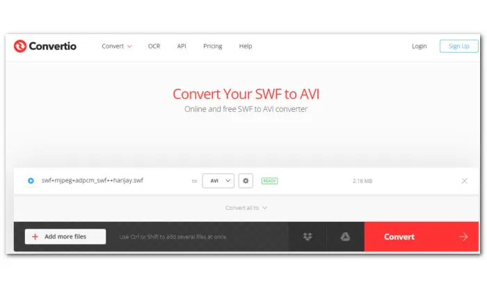Convertio Convert SWF File to AVI