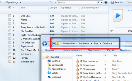 The Ripped Audio Files in My Music Folder
