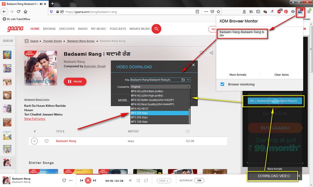 How to Download Gaana Songs Free with XDM