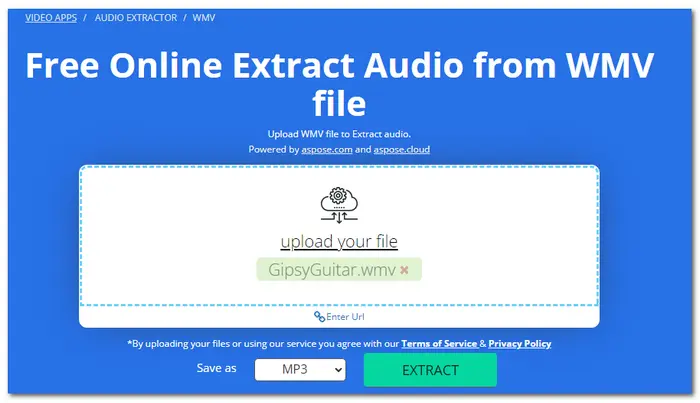 Online WMV Audio Extractor