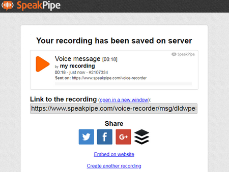SpeakPipe Voice Recorder