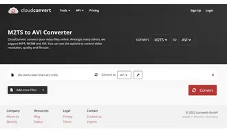 CloudConvert Convert M2TS