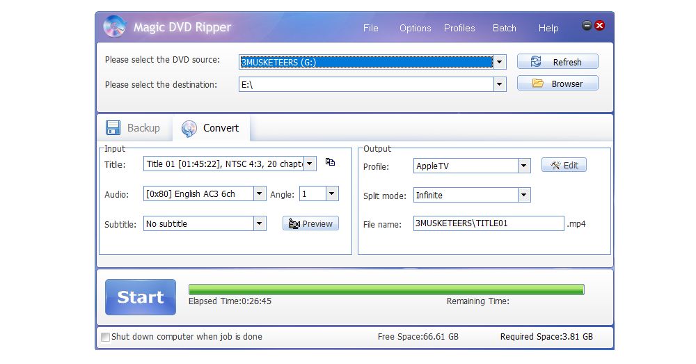 Magic DVD Ripper interface 