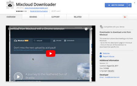 Download Mixcloud via Browser Extension