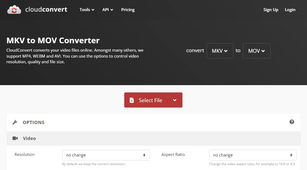 Online MKV to MOV Converter