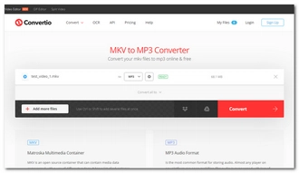 Convert MKV to MP3 with Convertio