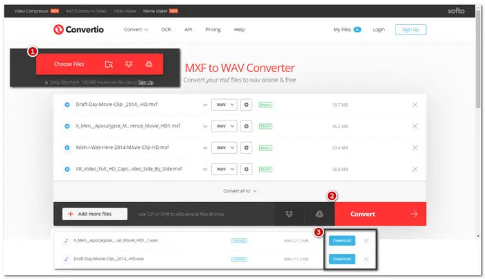 Online MXF to WAV Converter