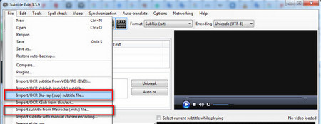 Import SUP subtitle to the SUP to SRT converter