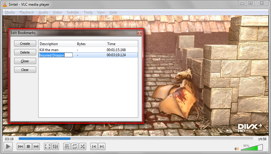 Manage Bookmarks in VLC