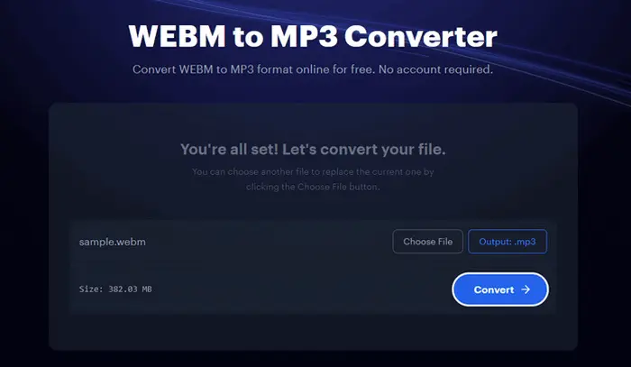 WebM to MP3 Online Free