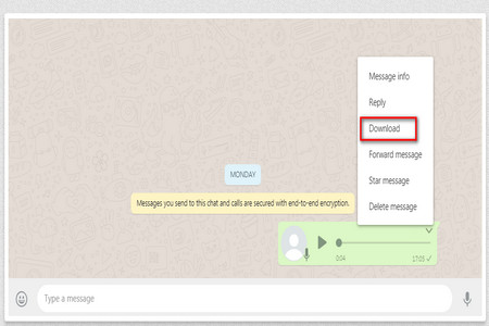 Save Voice Messages of WhatsApp on PC