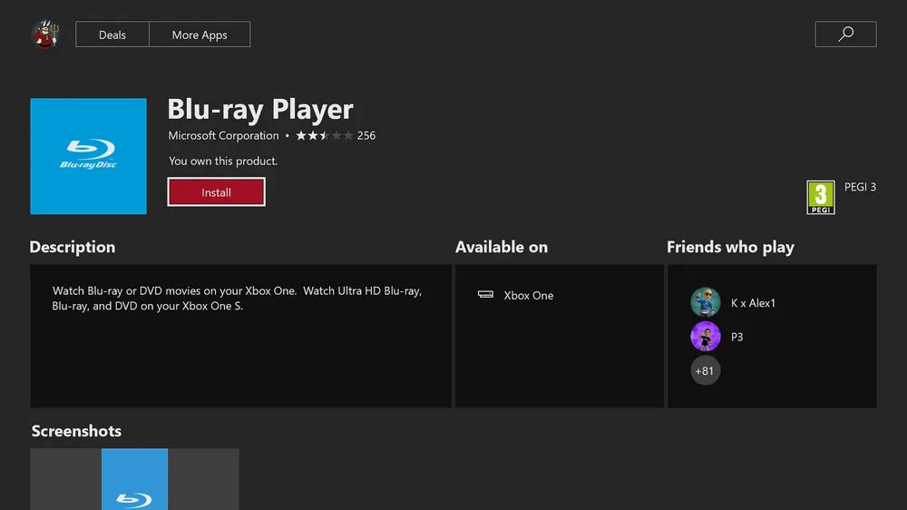Play DVD on Xbox One Using Blu-ray Player App