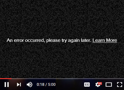 YouTube don’t work When opening video 