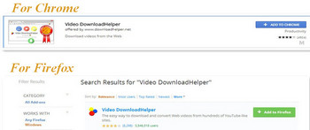 Install Video DownloadHelper on Chrome/ Firefox