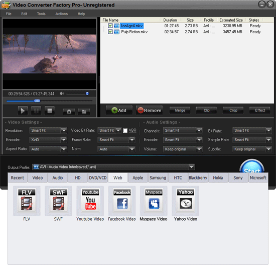 Video Converter Factory Pro for Convert 3GP to FLV
