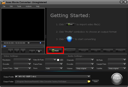 Import video files