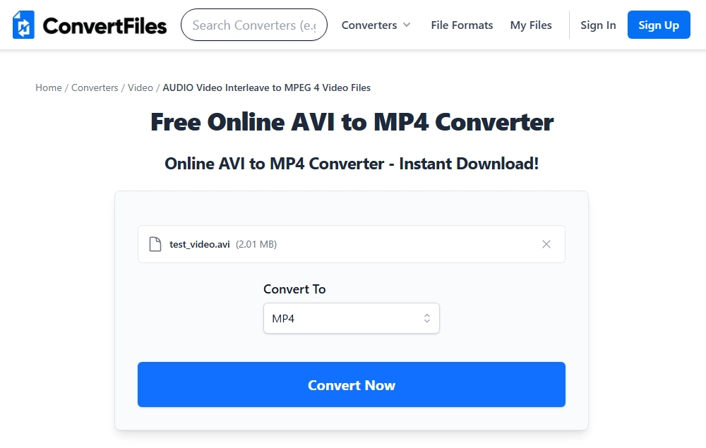Convert AVI to MP4 Free Online