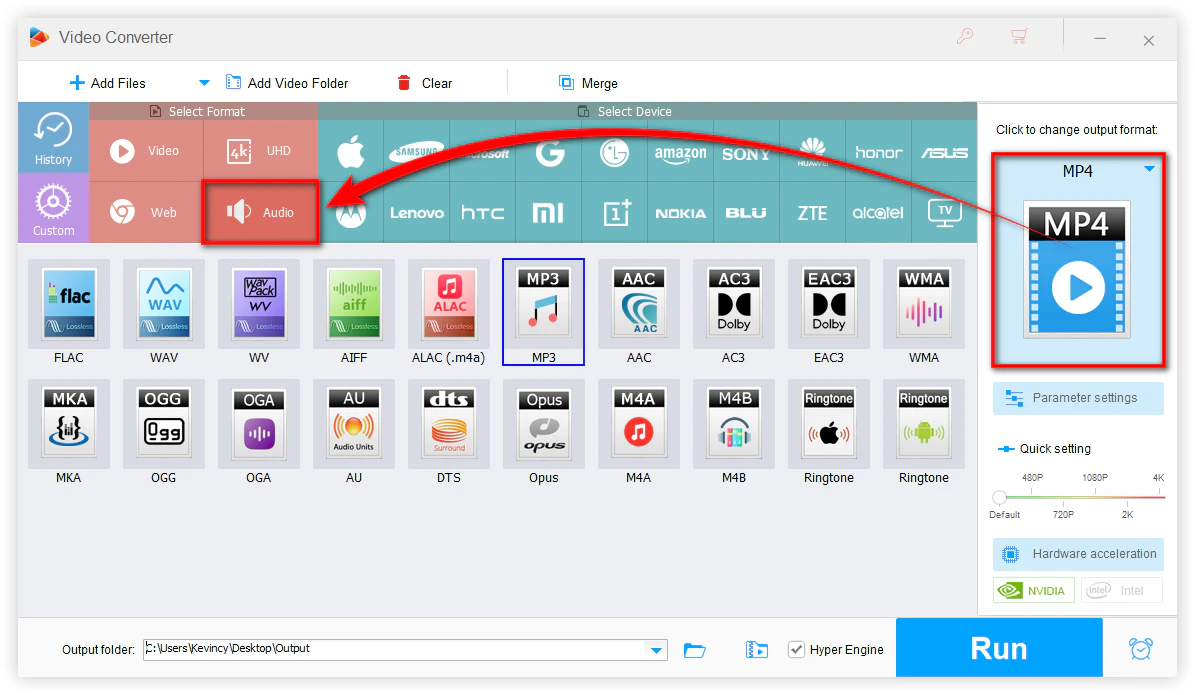 Choose an Output Audio Format