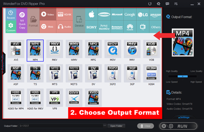 Step 1, Choose Output Format
