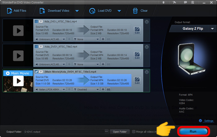 Convert DVD to Galaxy Z flip
