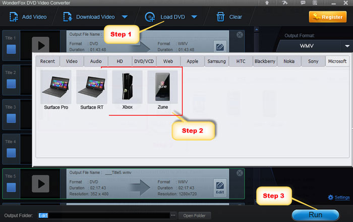 Convert DVD to Microsoft Xbox, Zune