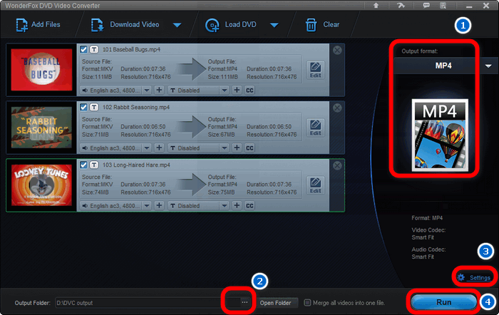 Specify Output Format and Folder