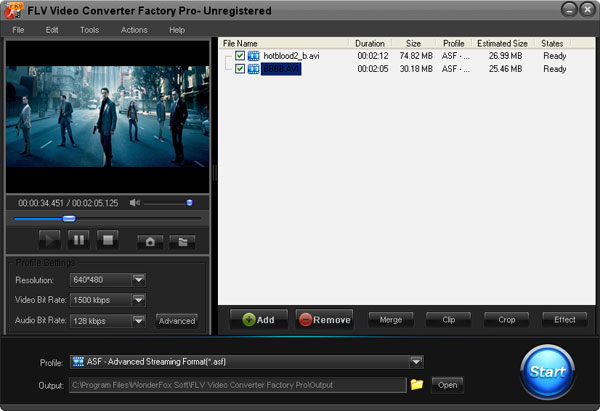 FLV Video Converter Factory Pro screenshot FLV Video Converter Factory Pro screenshot