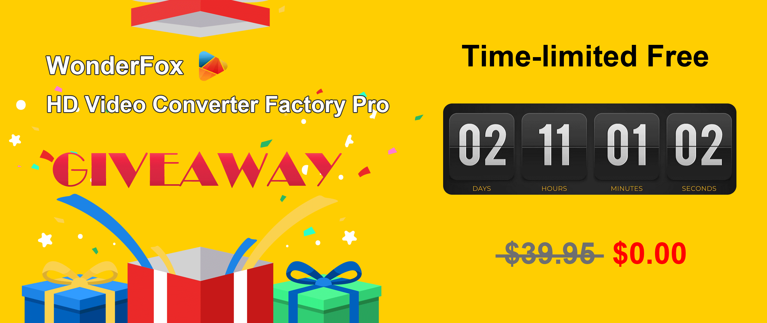 HD Video Converter Factory Pro Giveaway. A Timelimited gift for