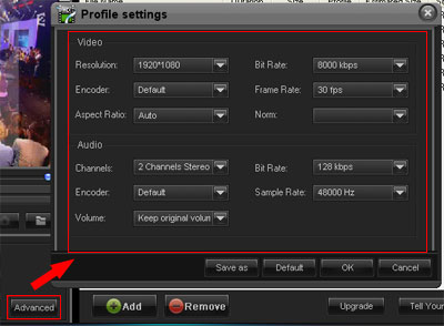 profile settings