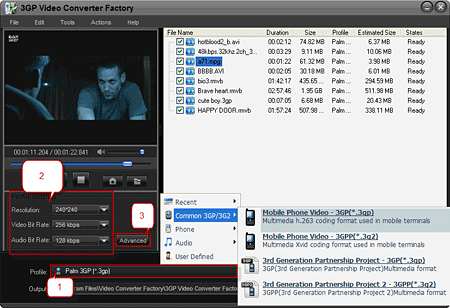 Choose output video profile