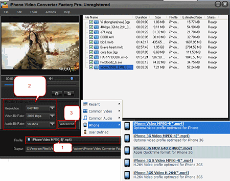 choose output format