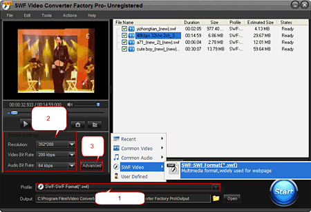 choose output format