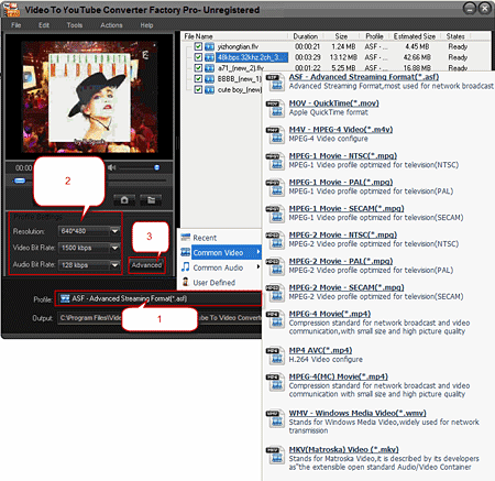 choose output format