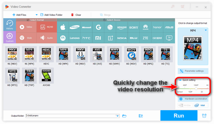 Select HD video formats