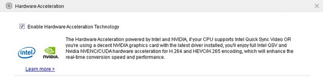 Enable Hardware Acceleration Technology