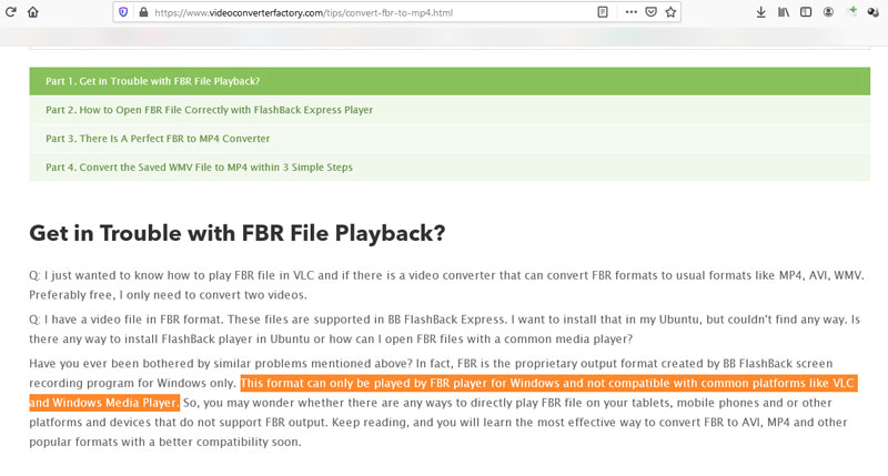 Can't convert FBR file