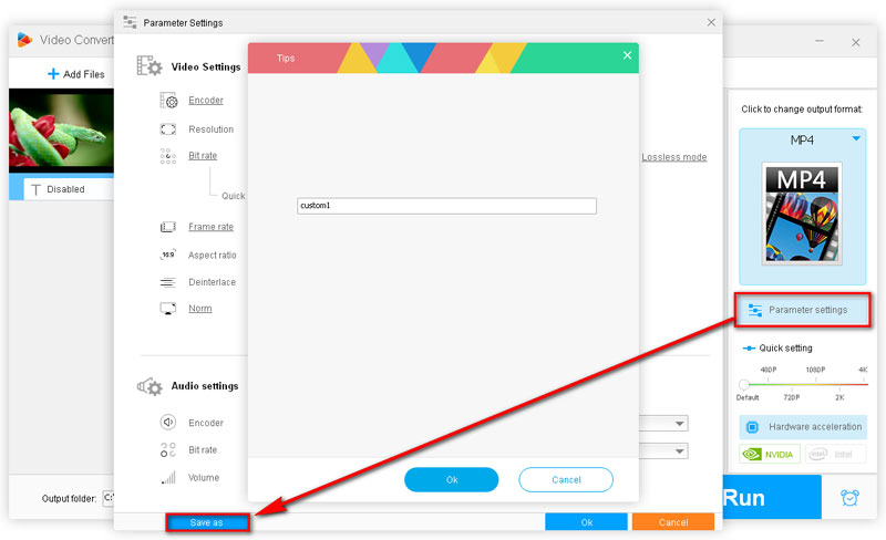 Save parameters as a template