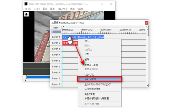 「拡張編集の設定」