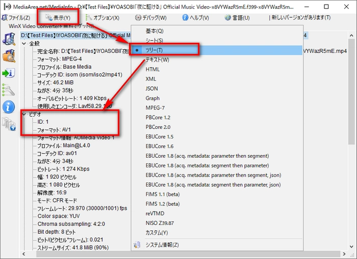 MediaInfoで動画コーデックを調べる