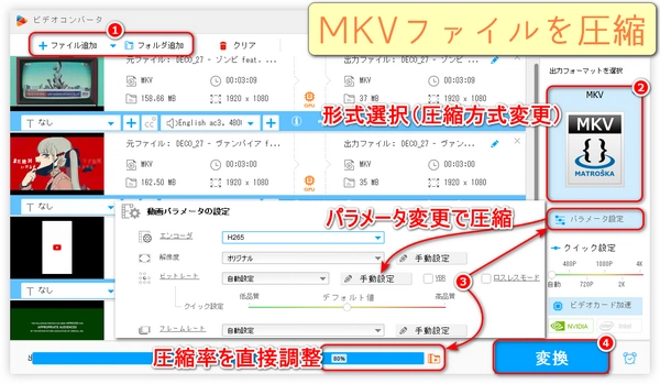 手軽にMKVを圧縮